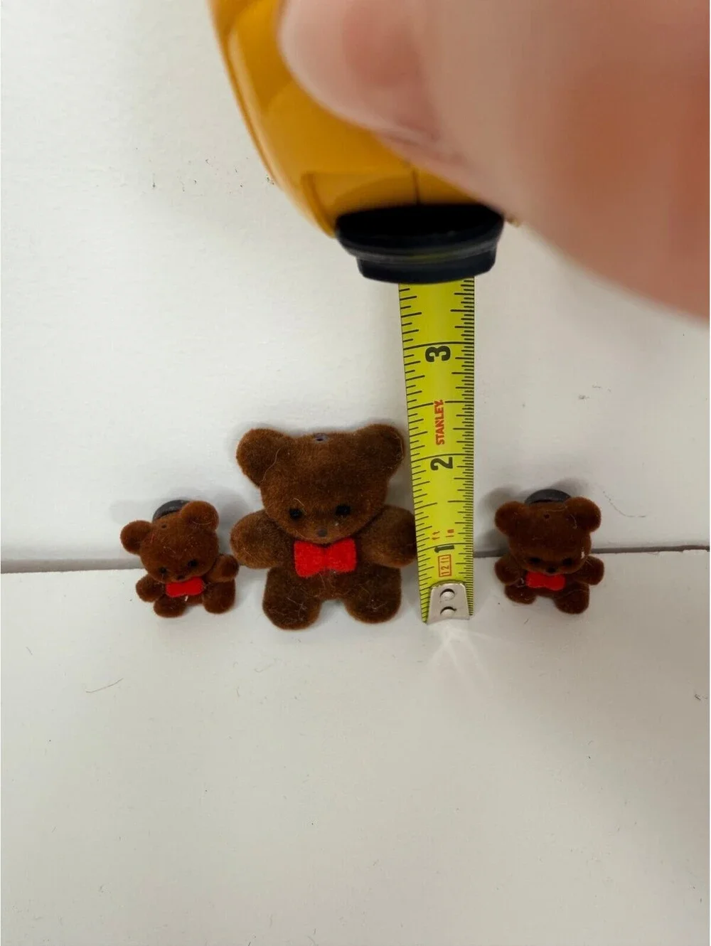 Vintage teddy bear and wood apple magnet set